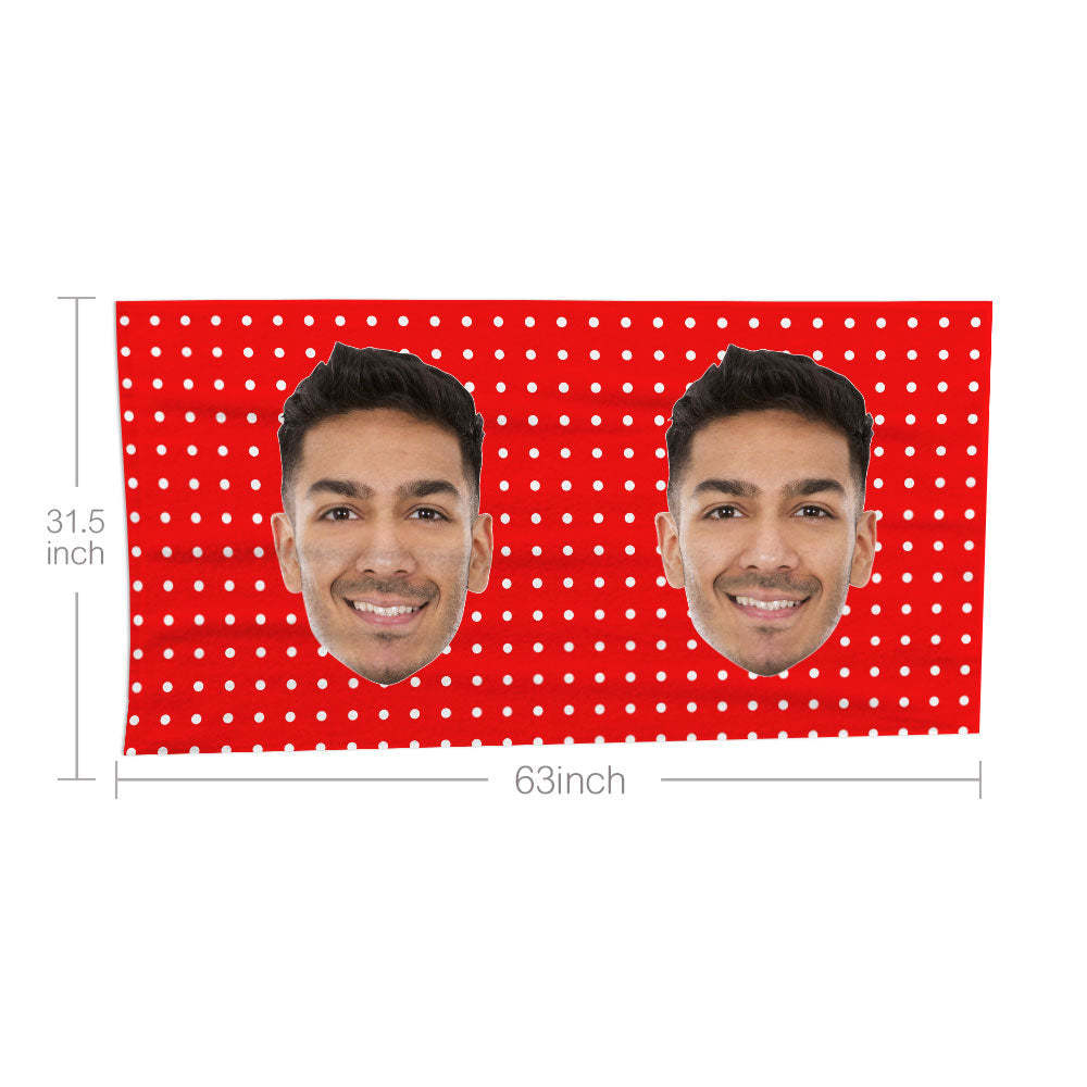 Benutzerdefinierte Gesicht Polka Dots Strand Handtuch Personalisierte Foto Strand Handtuch Lustige Geschenk - CustWitDE