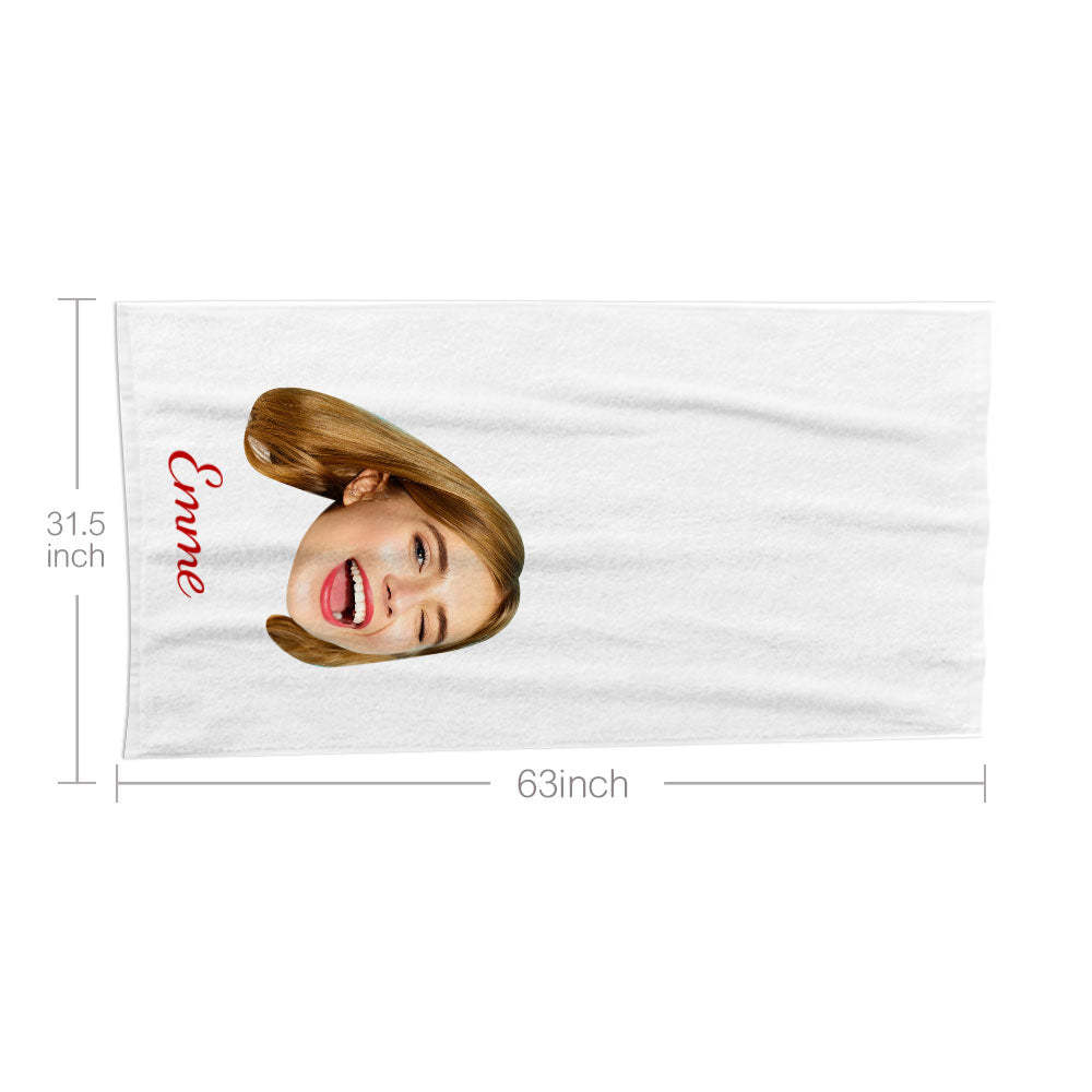 Strandtuch Mit Individuellem Gesicht Und Namen, Personalisiertes Foto-strandtuch, Lustiges Geschenk - CustWitDE