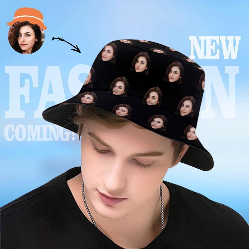 Benutzerdefinierter Bucket Hat Print Bucket Hats Personalisiertes Hutgesicht Geschenke Für Freundin - CustWitDE