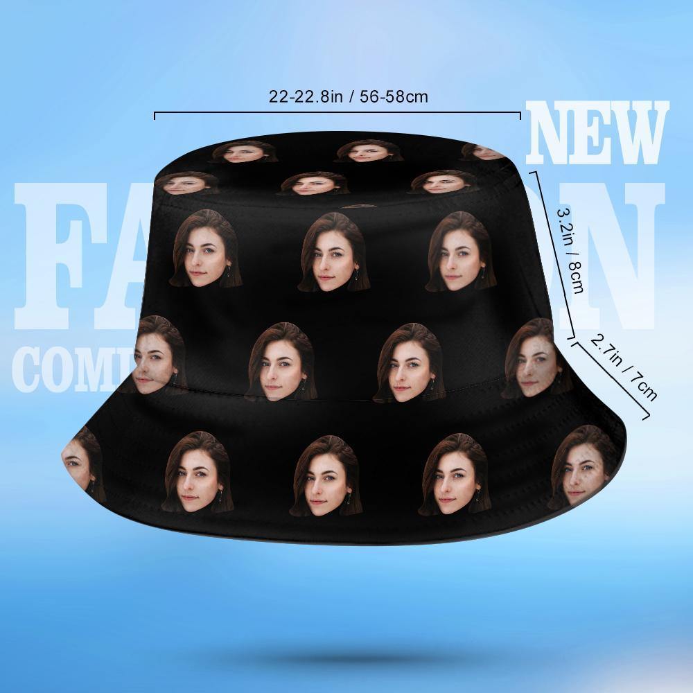 Benutzerdefinierter Bucket Hat Print Bucket Hats Personalisiertes Hutgesicht Geschenke Für Freundin - CustWitDE