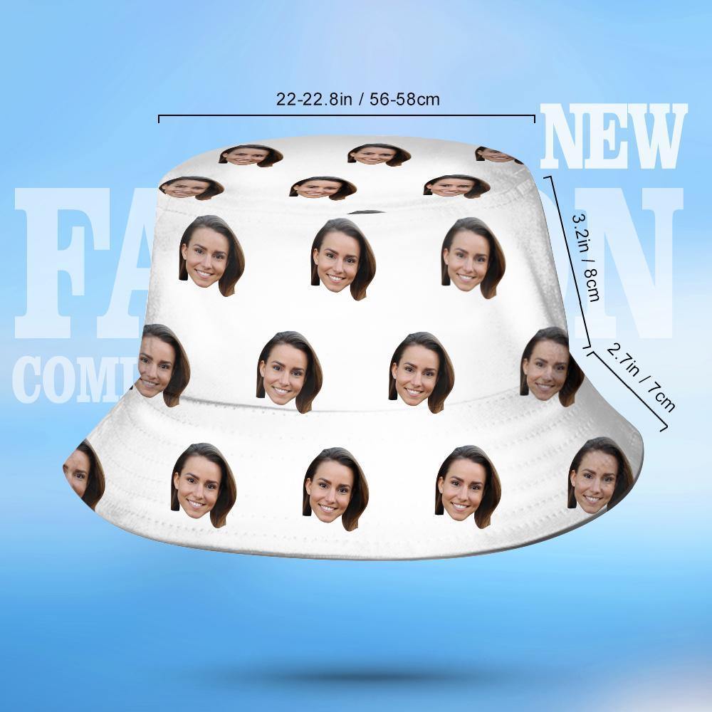 Benutzerdefinierter Bucket Hat Print Bucket Hats Personalisiertes Hutgesicht Geschenke Für Freundin - CustWitDE