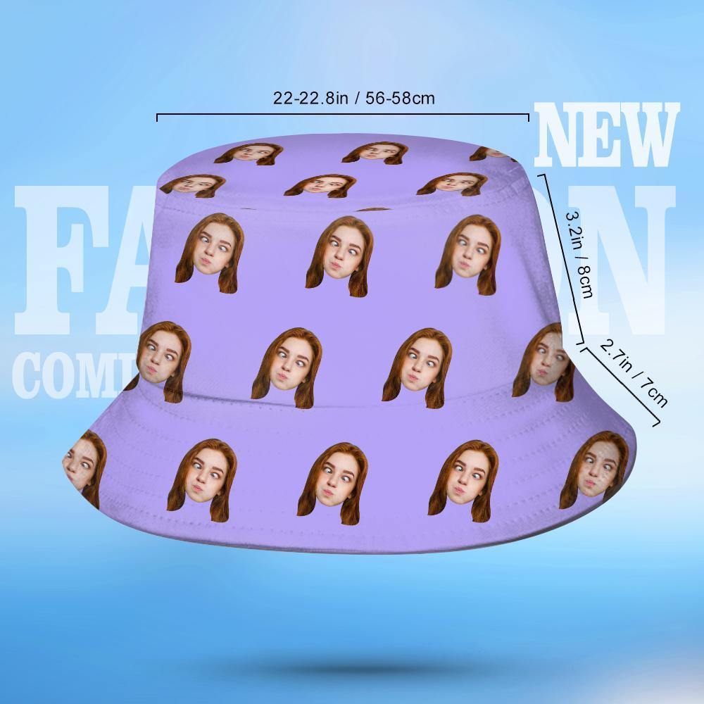 Benutzerdefinierter Bucket Hat Print Bucket Hats Personalisiertes Hutgesicht Geschenke Für Freundin - CustWitDE