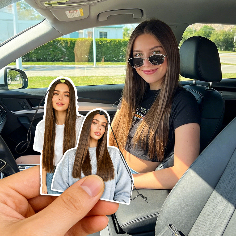Personalisierter Auto-Lufterfrischer mit Foto – Geschenk für Paare