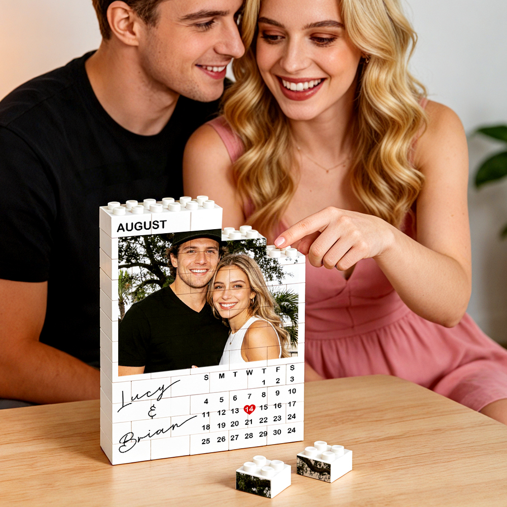 Individuell Gestaltbare Foto-bausteine ​​für Paare, Kalenderbaustein Als Valentinstagsgeschenk, Geschenk Für Paare, Jahrestagsgeschenk