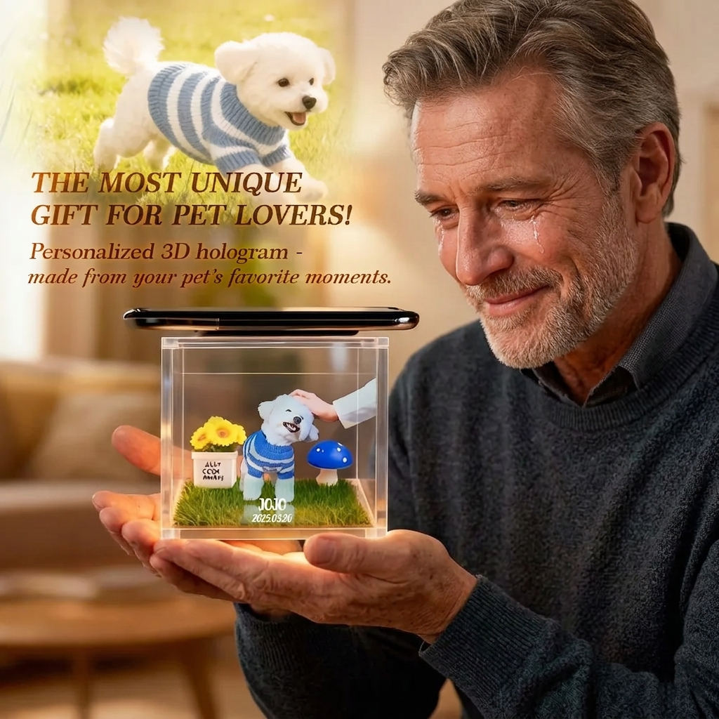 3d-holohaus Für Haustiere, Lumina Boxes, Individuelle Haustier-gedenkdisplays, Kristallklares Hologrammbild