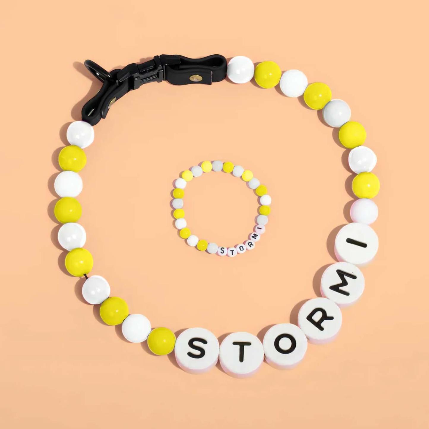 Personalized Pet Name Necklace – Comes with a Free Matching Bracelet Gift for Dog