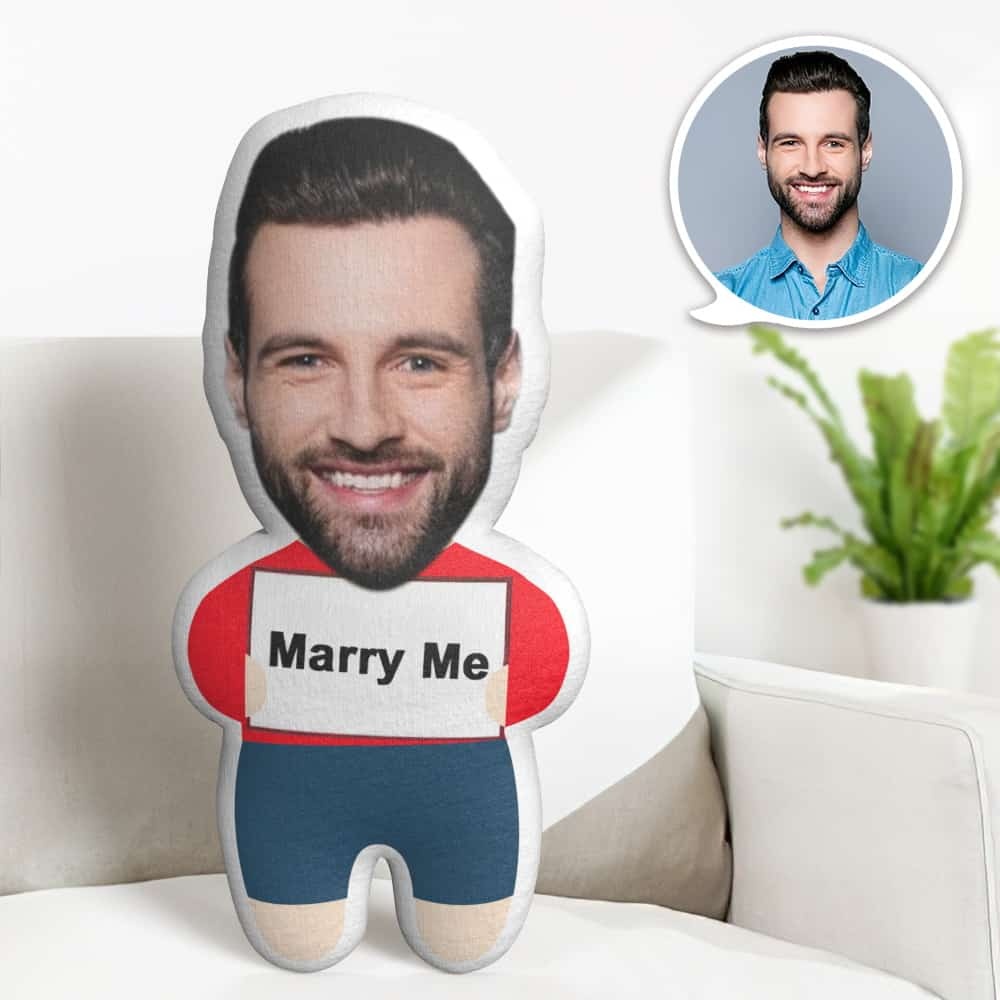 Benutzerdefiniertes Gesichtskissen, Cartoon-heirate-me-gesichtspuppe, Das Beste Geschenk Für Den Liebhaber Zum Valentinstag - CustWitDE
