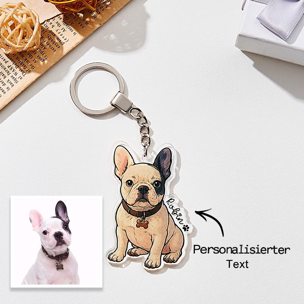 Personalisierter Schlüsselanhänger mit Haustierfoto & Name – Acryl-Geschenk für Tierliebhaber