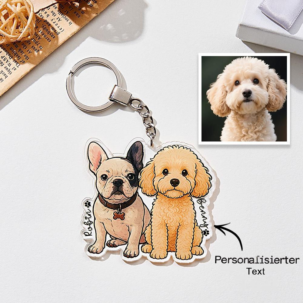 Individueller Foto-Schlüsselanhänger mit Haustier & Name – Perfektes Geschenk für Tierfreunde