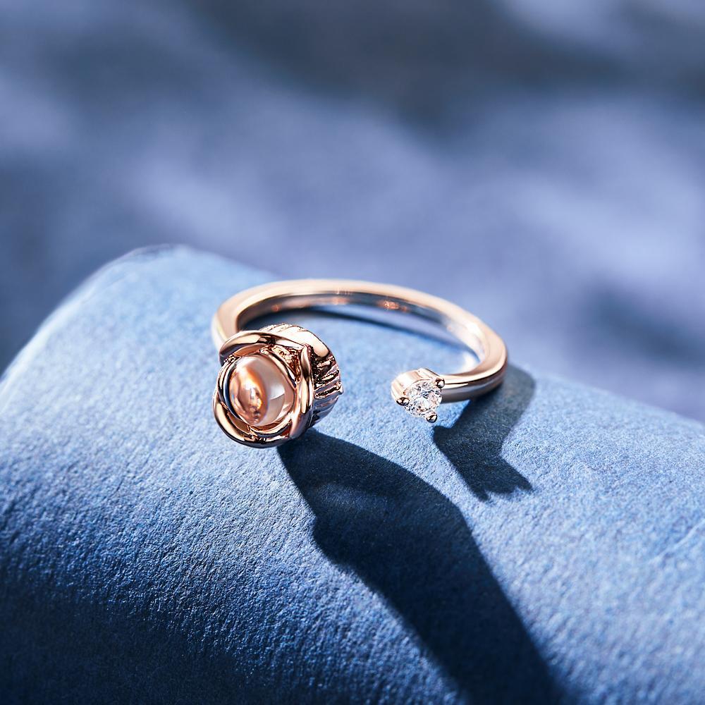 Benutzerdefinierter Fotoprojektionsring Personalisierter Foto-öffnungsring Valentinstagsgeschenk - CustWitDE