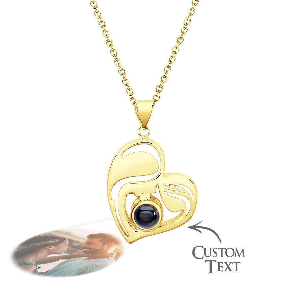 Benutzerdefinierte Projektion Gravierte Halskette Kreative Silhouette Muttertagsgeschenke - CustWitDE