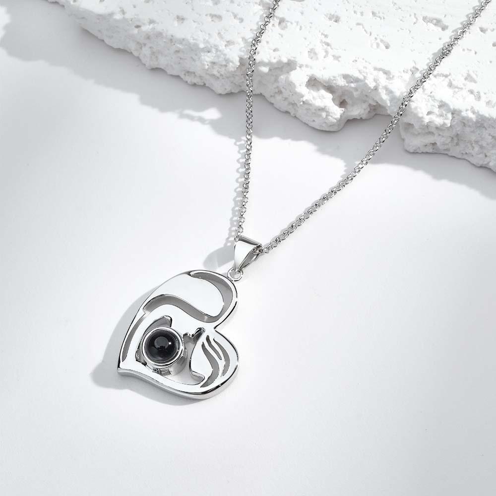 Benutzerdefinierte Projektion Gravierte Halskette Kreative Silhouette Muttertagsgeschenke - CustWitDE