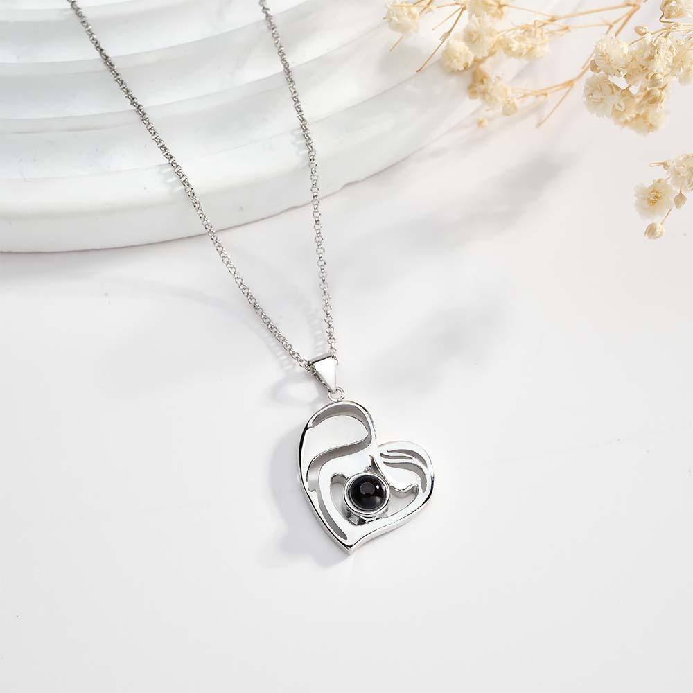 Benutzerdefinierte Projektion Gravierte Halskette Kreative Silhouette Muttertagsgeschenke - CustWitDE