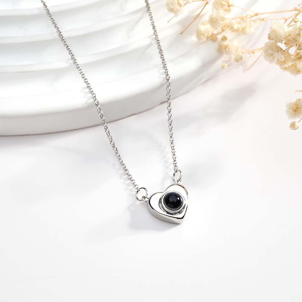 Personalisierte Foto-halskette „i Love You“ Mit Projektionsherz, Geschenk Für Sie - CustWitDE