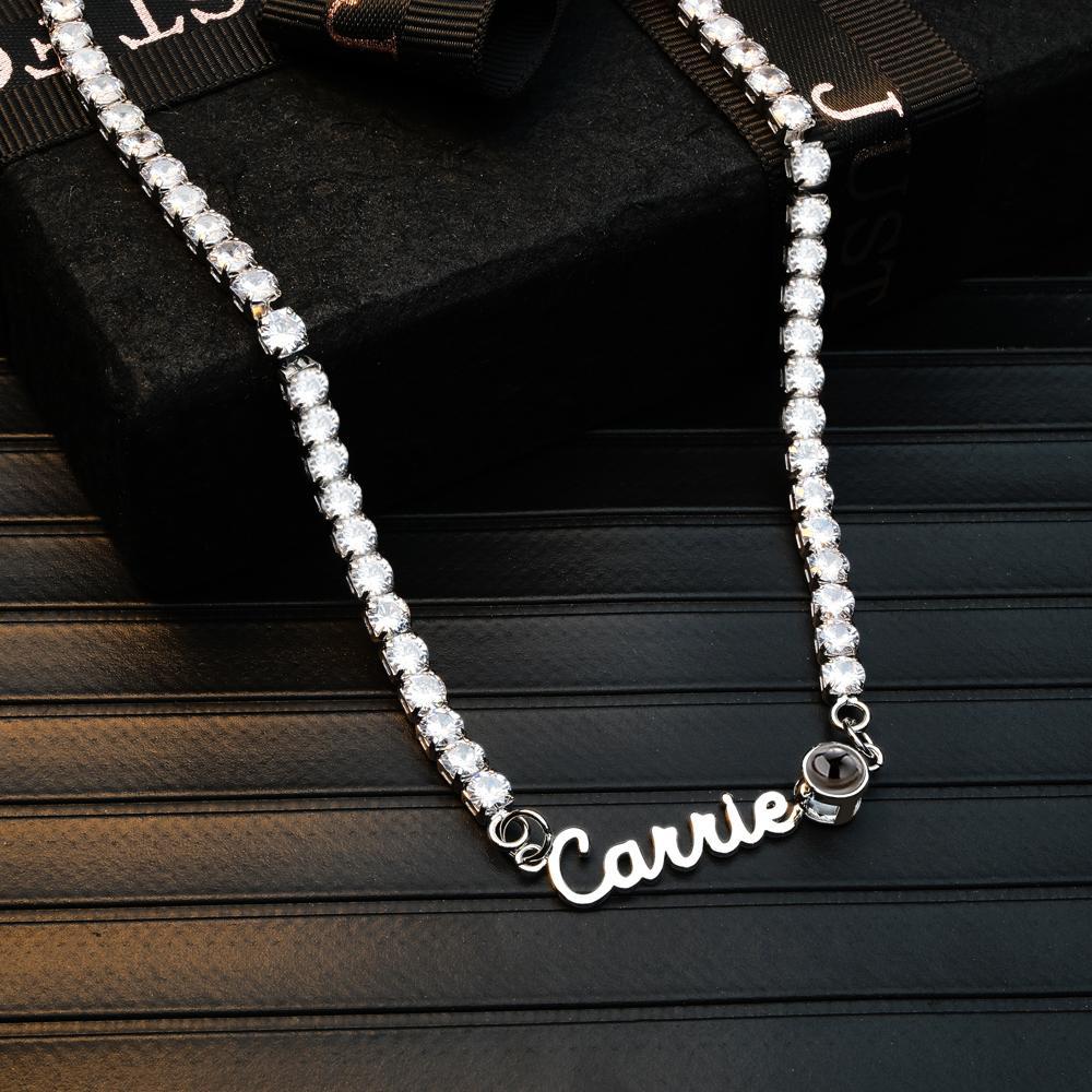 Benutzerdefinierte Namensprojektionskette Tenniskette Einfaches Geschenk - CustWitDE