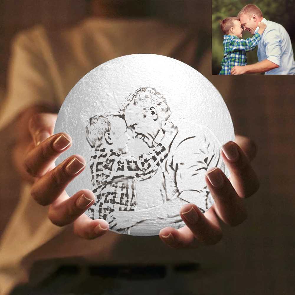 Mondlampe Als Vatertagsgeschenk Für Papa – Zwei Farben Durch Berührung (10–20 Cm)