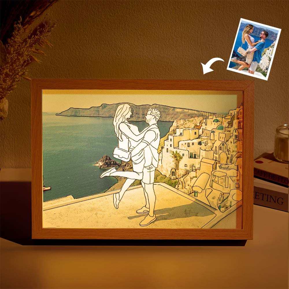 Personalisierte Lampe Benutzerdefinierte Foto Linie Kunst Licht Valentinstag Geschenke Für Sie - CustWitDE