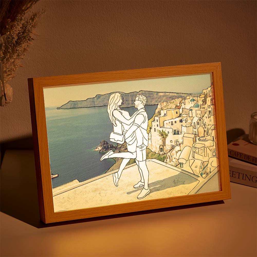 Personalisierte Lampe Benutzerdefinierte Foto Linie Kunst Licht Valentinstag Geschenke Für Sie - CustWitDE