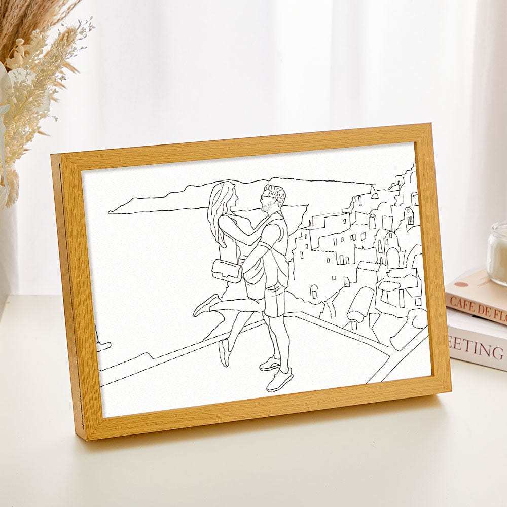 Personalisierte Lampe Benutzerdefinierte Foto Linie Kunst Licht Valentinstag Geschenke Für Sie - CustWitDE