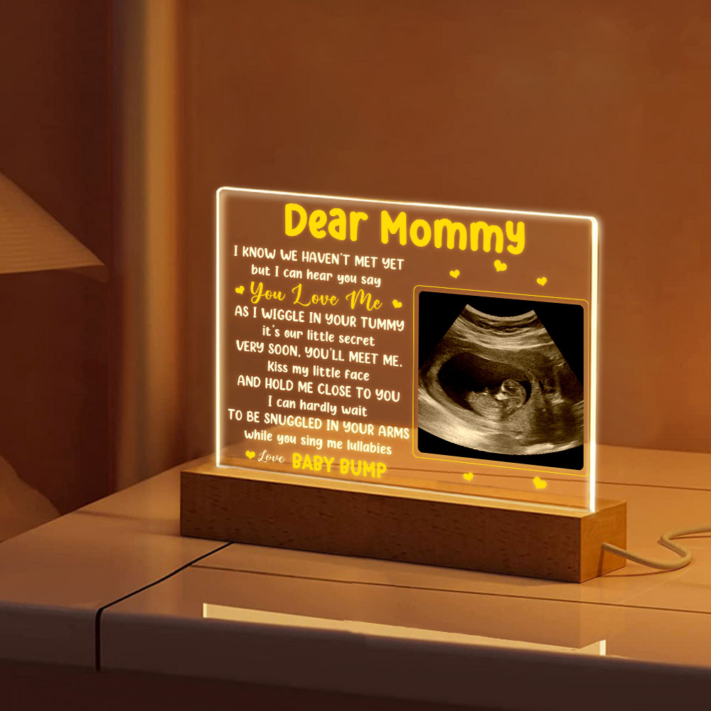 Personalisierte Ultraschall-nachtlampe, Acryllampe Für Frischgebackene Mütter, Geschenk Zur Babyparty - CustWitDE