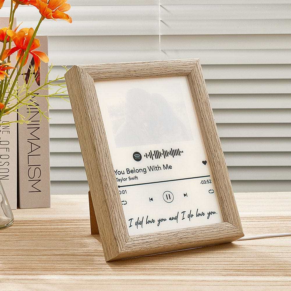 Personalisierter Spotify-code-lichtbild-kunstrahmen Mit Licht, Dekoratives Geschenk Für Liebhaber - CustWitDE