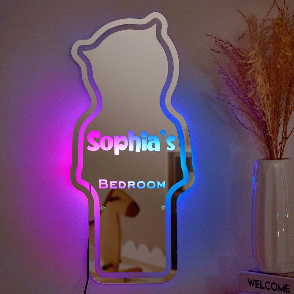 Personalisierter Name Spiegel Licht Kinderzimmer Bär Geschenk - CustWitDE