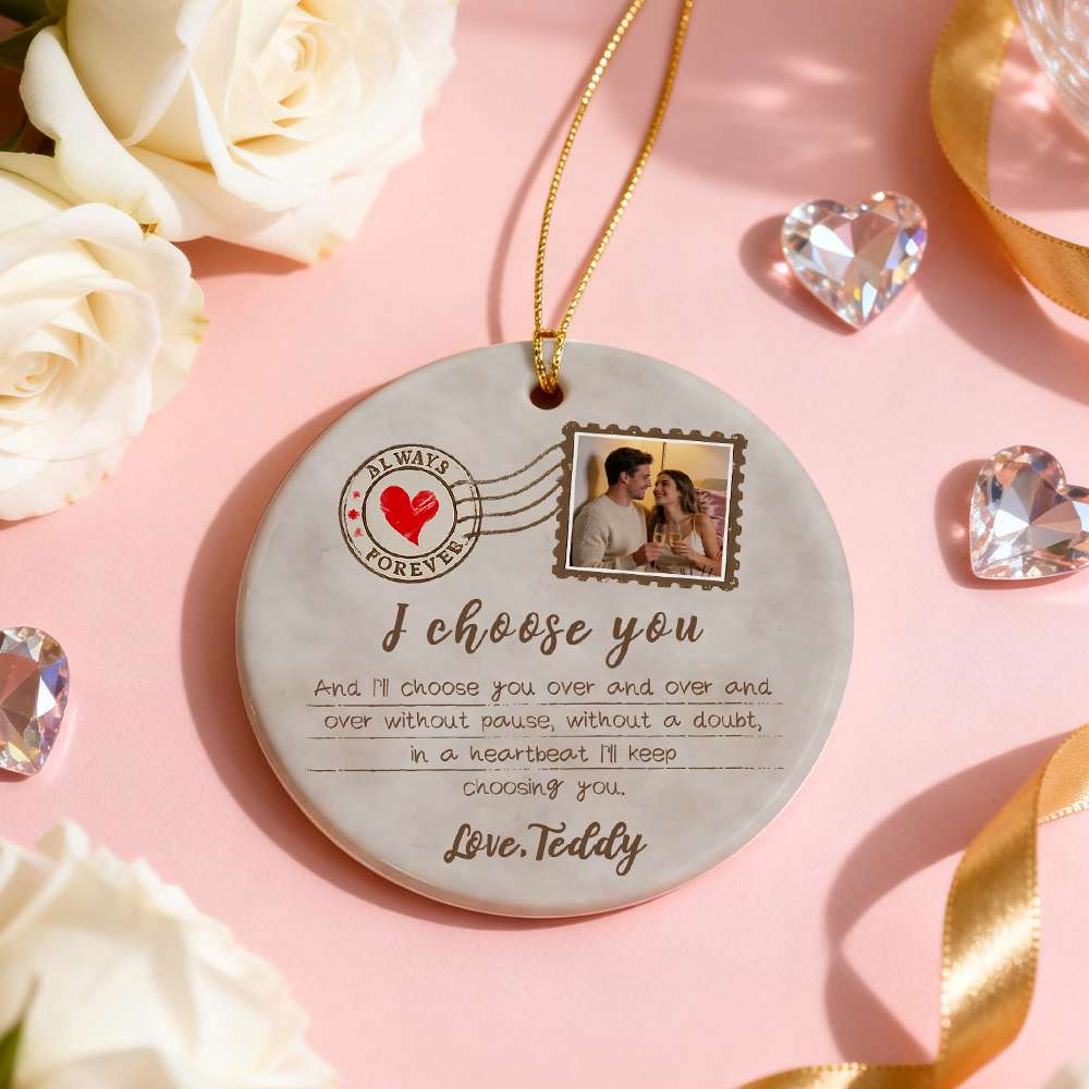 Personalisierter Jubiläumsschmuck Für Paare Mit Foto Und Text – Valentinstagsgeschenk
