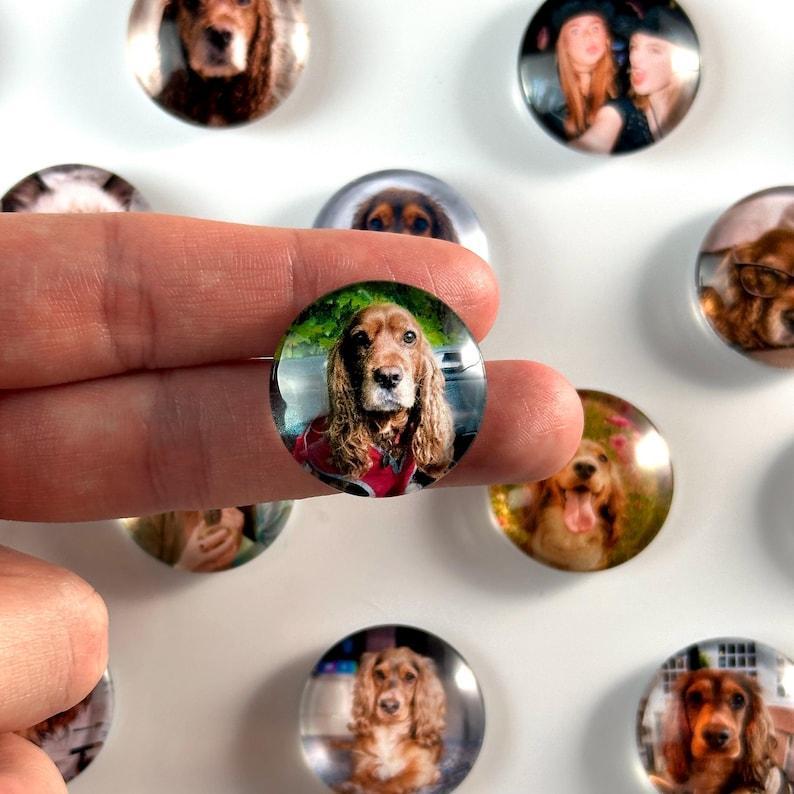 Personalisierte Runde Glas-fotomagnete Benutzerdefinierte Kühlschrankmagnete