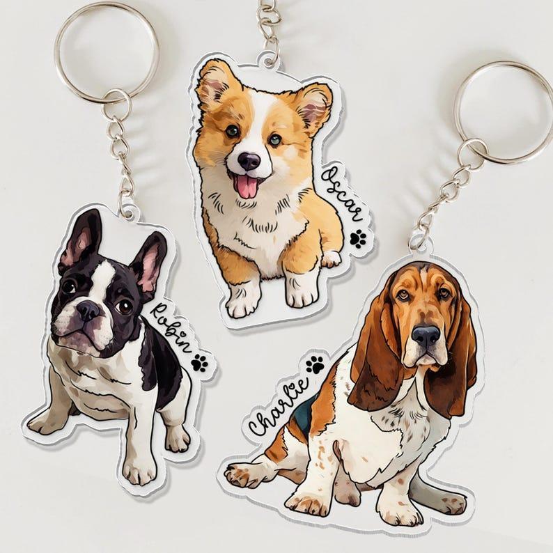Personalisierte Geschenke Für Haustierliebhaber, Individueller Haustier-foto-schlüsselanhänger, Individueller Hundefoto- Und Namens-schlüsselanhänger