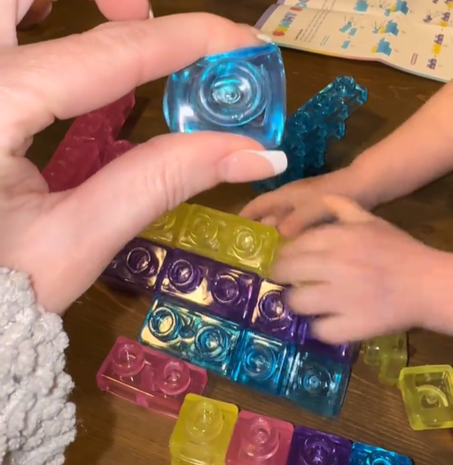GUMMY BLOCK: 40-Piece Montessori Sensory Building Soft Blocks -