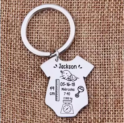Personalisierter Baby-schlüsselanhänger, Neugeborenen-babyschmuck, Siam-geschenk Für Neue Eltern, Erster Geburtstag Für Mama, Papa Und Kinder - CustWitDE