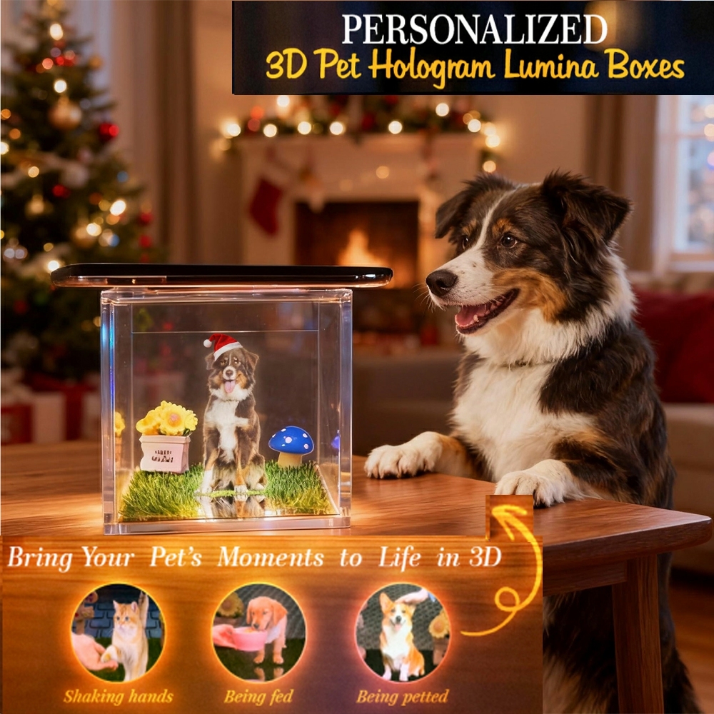 Lumina Boxes Personnalisée pour Animaux | Hologramme Photo de Votre Compagnon | Maison Holographique DIY pour Chats et Chiens