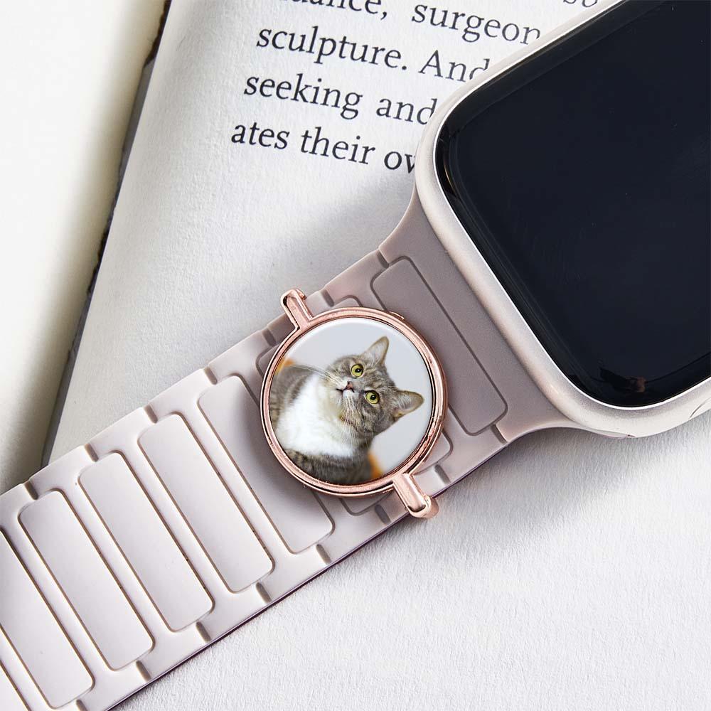 Breloque Pour Bracelet De Montre Avec Photo Gravée Personnalisée - Accessoire Personnalisé Pour Montre Connectée - CustWitFR