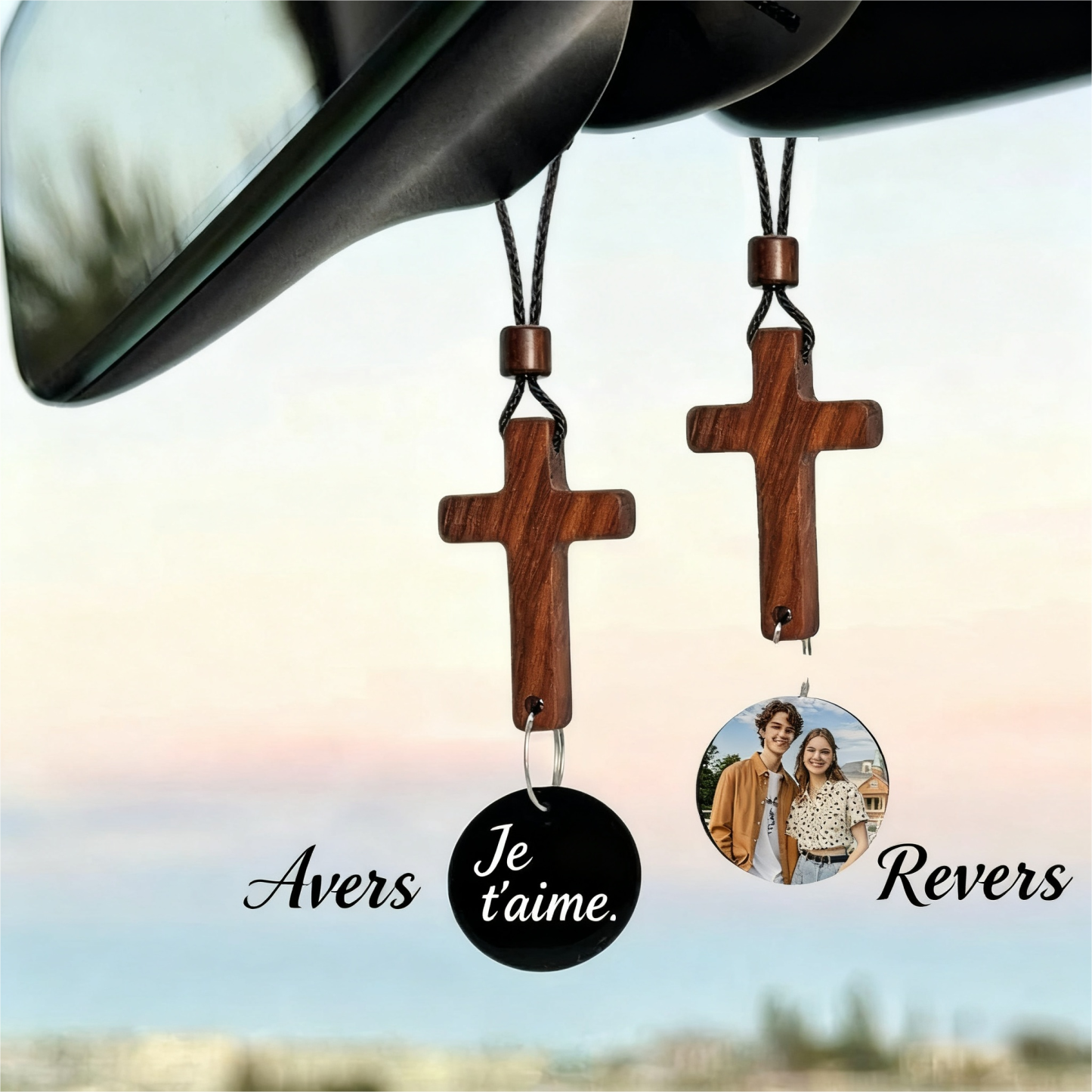Décoration De Voiture En Croix Biblique NFC - Citation Inspirante « je Suis Toujours Avec Toi »