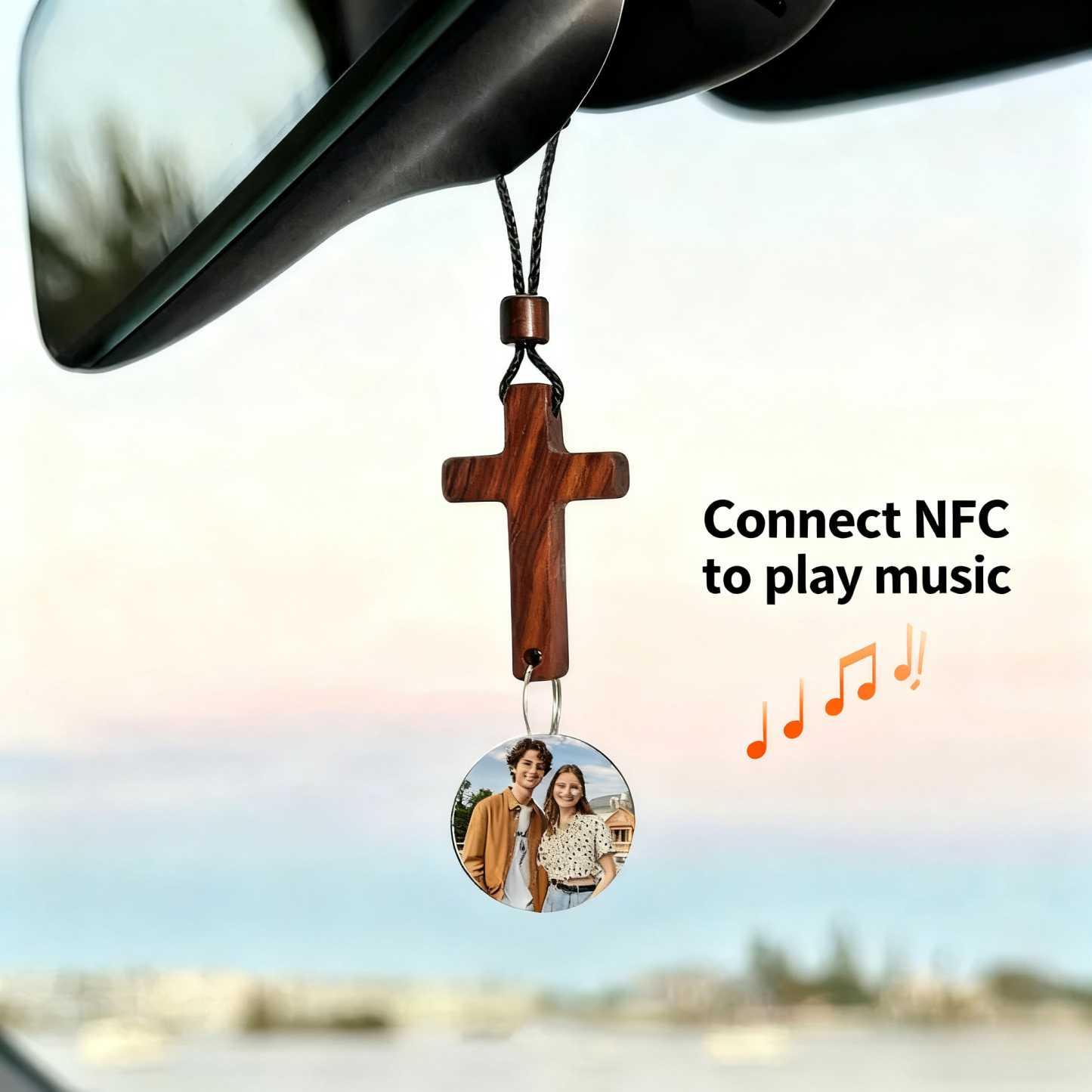 Décoration De Voiture En Croix Biblique NFC - Citation Inspirante « je Suis Toujours Avec Toi »