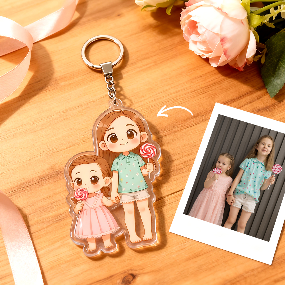 Custom Chibi Acrylic Keychains Made From Your Favorite Photo Perfect For Birthdays, Anniversaries or Christmas