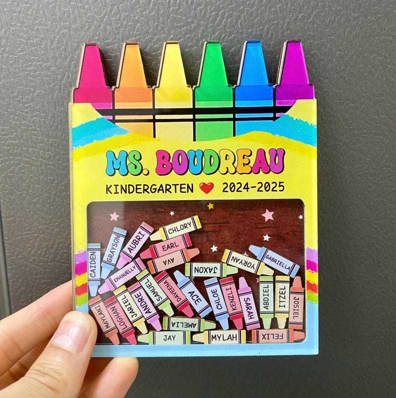 Aimant Crayon Personnalisé Pour Enseignant, Cadeaux D'appréciation Pour Enseignant, Aimant Cadeau Personnalisé Pour Enseignant, Cadeau De Remerciement, Aimant Shaker Crayon Avec Noms D'enfants