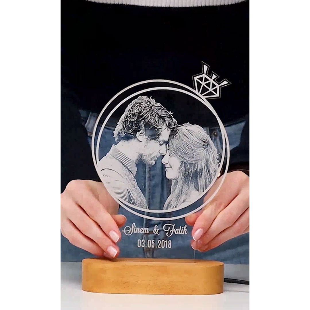 Veilleuse Led Personnalisée Avec Photo, Cadeau Romantique Pour Petite Amie, Petit Ami, Mari, Femme