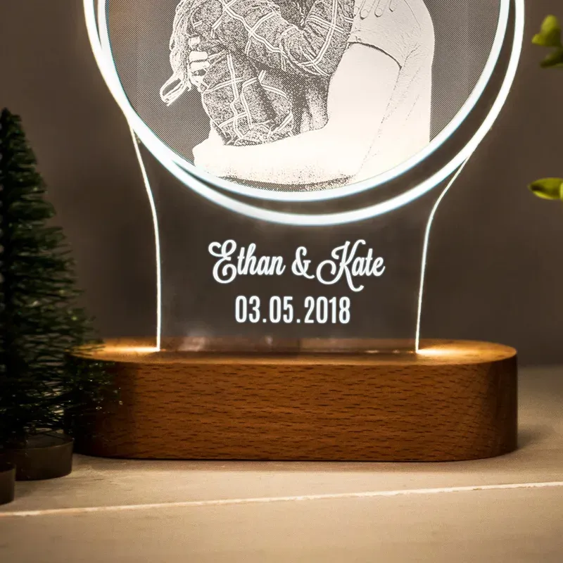 Veilleuse Led Personnalisée Avec Photo, Cadeau Romantique Pour Petite Amie, Petit Ami, Mari, Femme