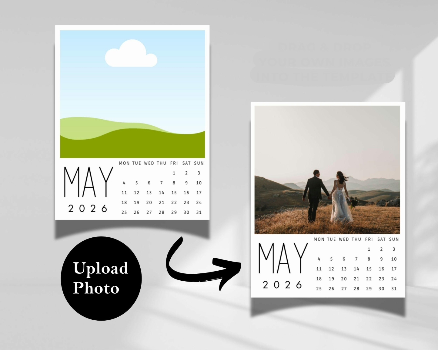 Calendrier Photo Personnalisé 2026 - Calendrier Mensuel À Télécharger