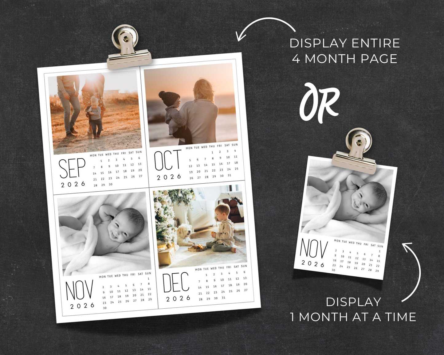 Calendrier Photo Personnalisé 2026 - Calendrier Mensuel À Télécharger