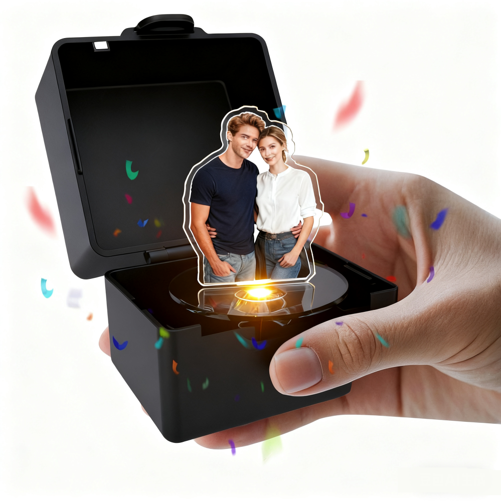 Boîte À Musique De Noël Personnalisée | Coffret Photo Et Chanson Personnalisé | Cadeau Surprise Romantique Pour Couple Ou Famille