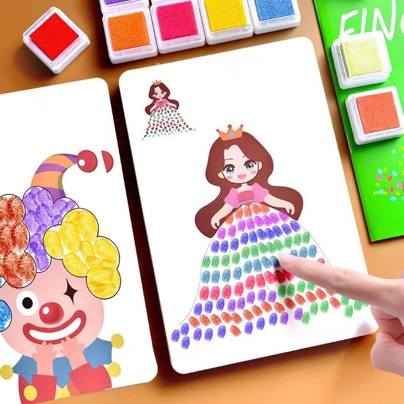 Kit De Peinture Au Doigt Pour Enfants Avec 12 Ou 24 Tampons Encreurs Lavables, Le Cadeau De Noël Idéal Pour Les Jeunes Artistes