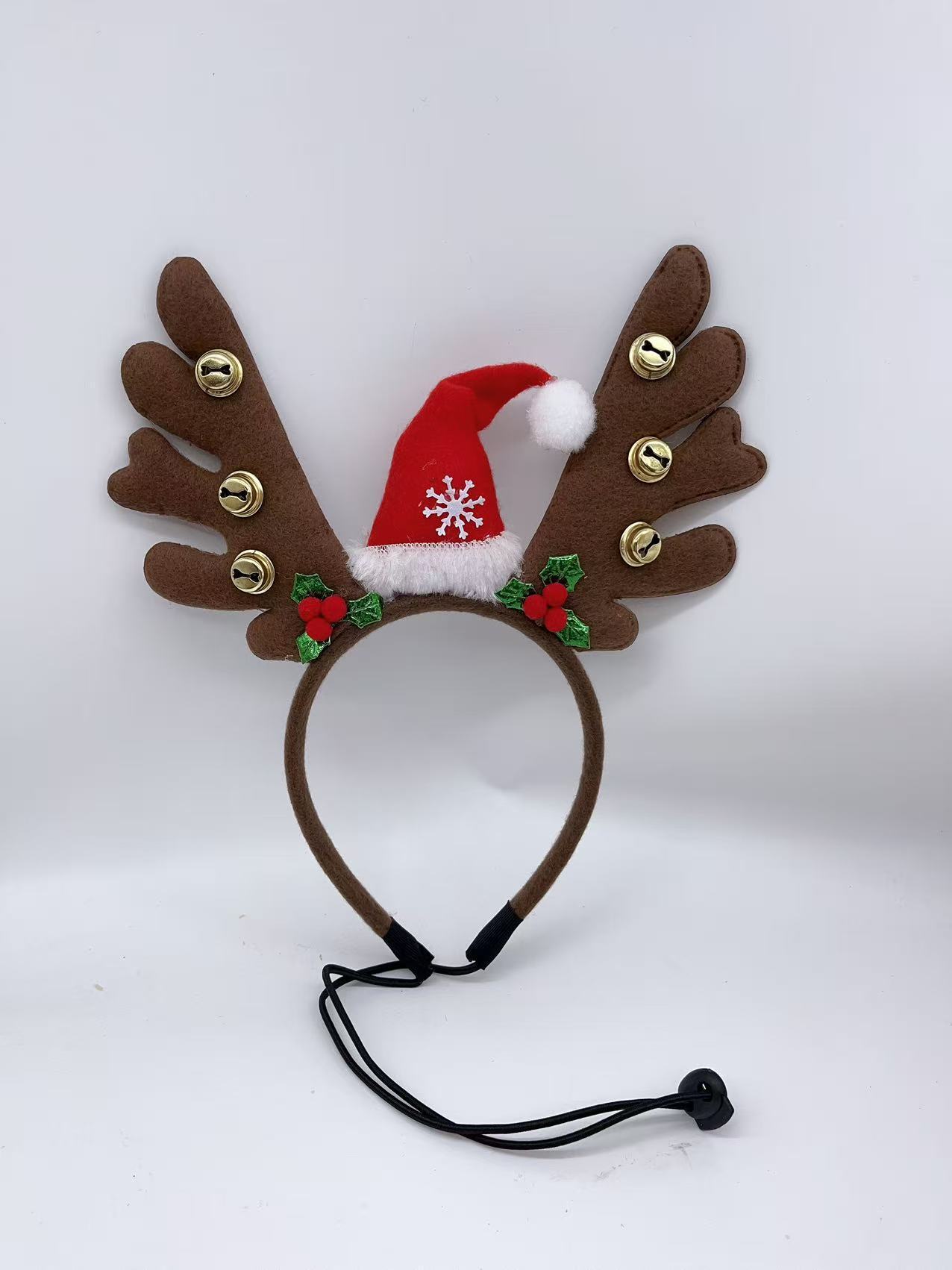 Bandeau De Noël Pour Animaux De Compagnie Avec Bois De Renne, Bandeau De Noël Pour Chats Et Chiens, Bandeau Pour Animaux De Compagnie Avec Clochette Et Bois De Renne