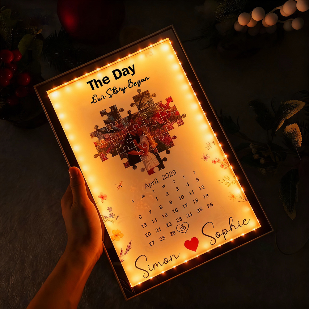Personalized The Day I Found My Missing Piece Mirror Light Gift