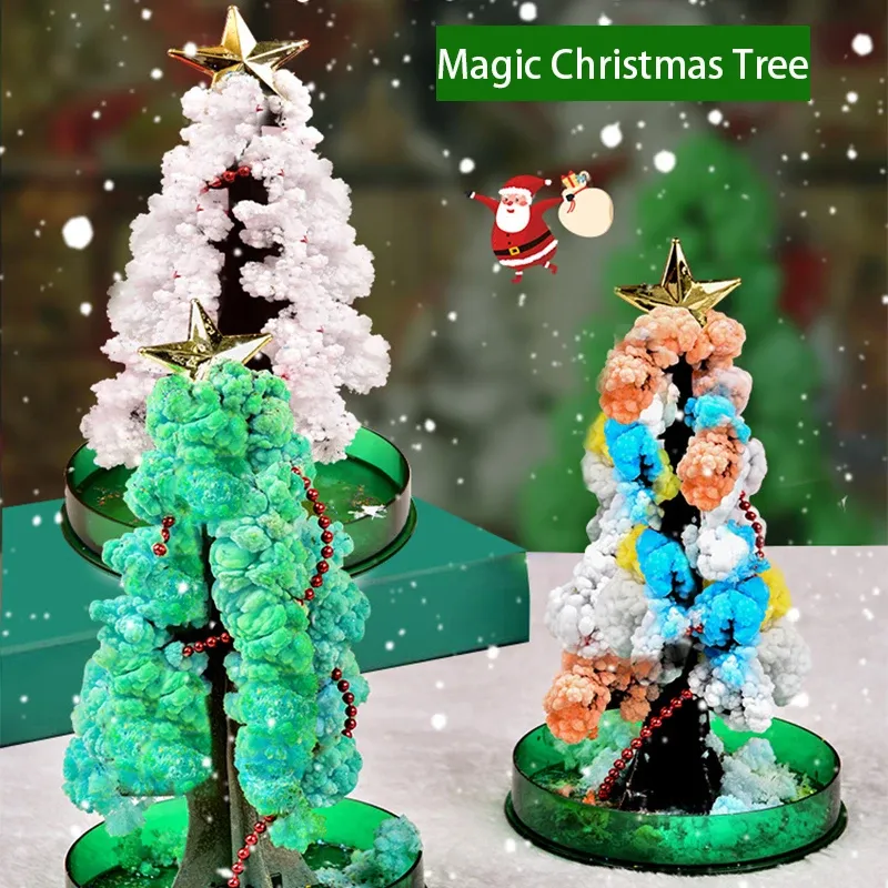 Sapin De Noël Magique Fleuri À Faire Soi-même, Arrosage Et Croissance D'un Sapin De Noël En Cristal Magique, Sapin De Noël En Cristal Magique Créatif