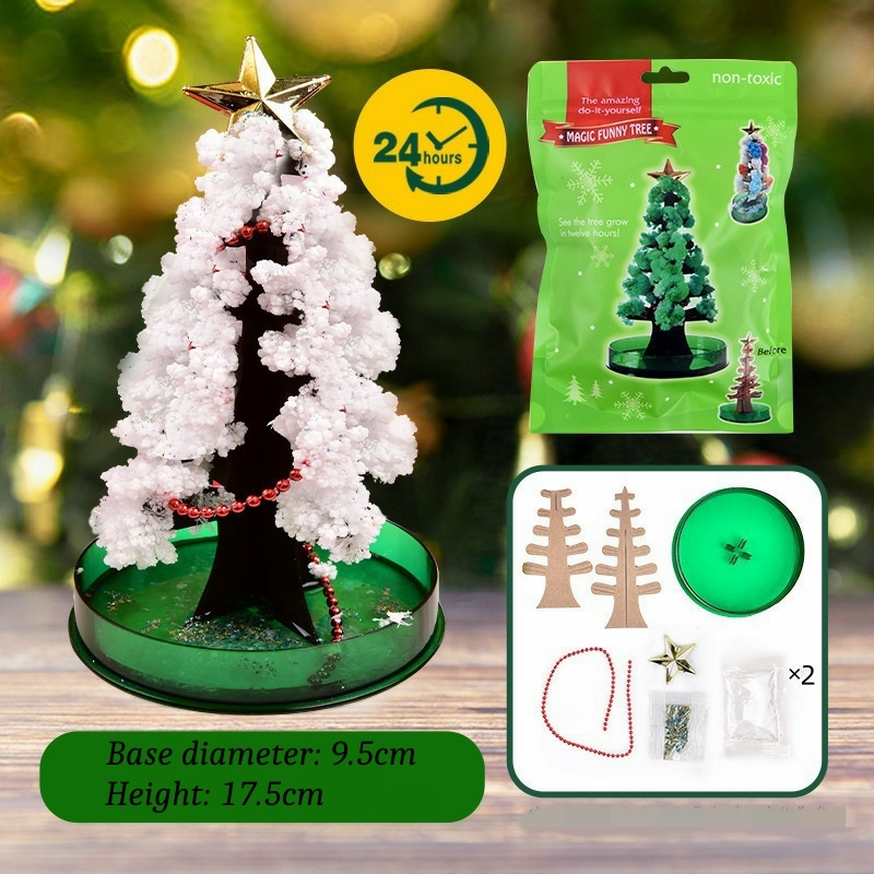 Sapin De Noël Magique Fleuri À Faire Soi-même, Arrosage Et Croissance D'un Sapin De Noël En Cristal Magique, Sapin De Noël En Cristal Magique Créatif