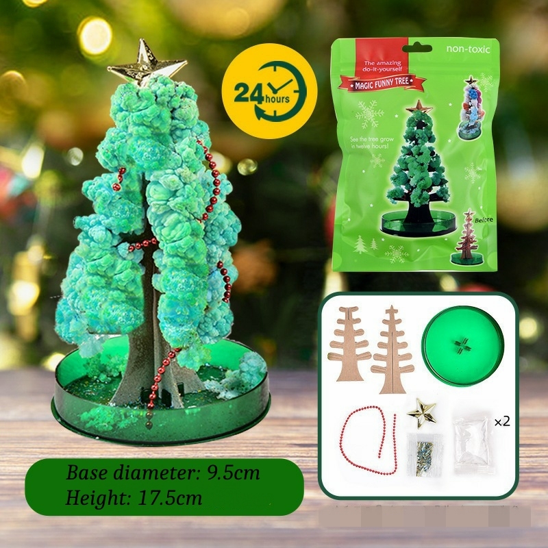 Sapin De Noël Magique Fleuri À Faire Soi-même, Arrosage Et Croissance D'un Sapin De Noël En Cristal Magique, Sapin De Noël En Cristal Magique Créatif