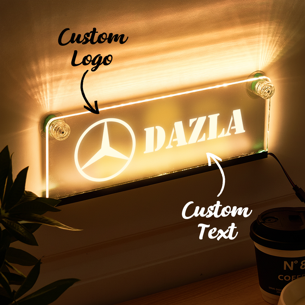 Plaque LED Voiture Personnalisée - Avec Logo et Texte
