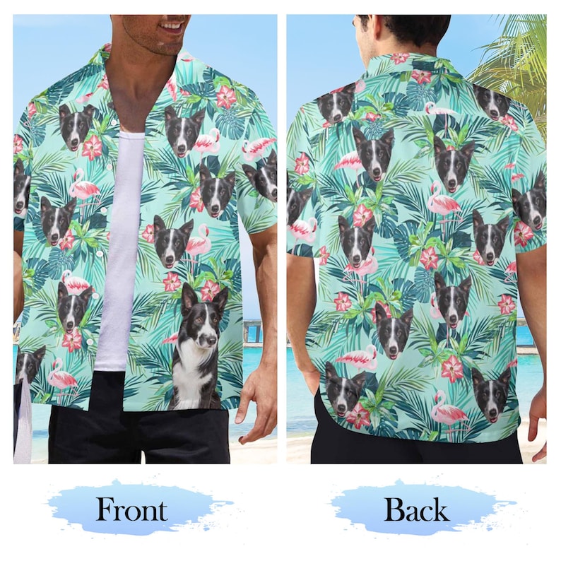 T-shirt Hawaïen Personnalisé Avec Photo De Votre Animal De Compagnie - Cadeau D'été Amusant Pour Les Amoureux Des Animaux